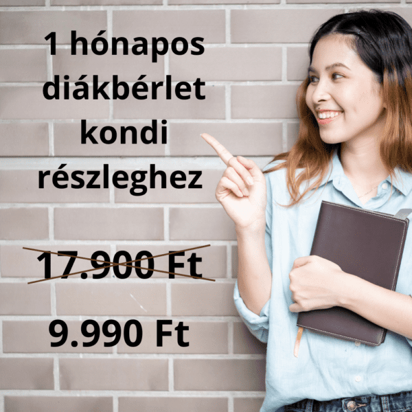 1 hónapos diákbérlet kondi részlegre